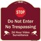 Signmission Designer Series-Do Not Enter 24 Hour Video Surveillance Heavy-Gauge Aluminum, 18" H, BU-1818-9982 A-DES-BU-1818-9982 - alternate 1